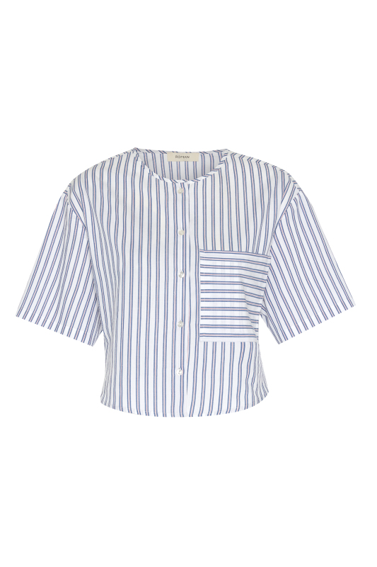 Sırt Dekolteli Bisiklet Yaka Crop Gömlek Standart Renk - 4