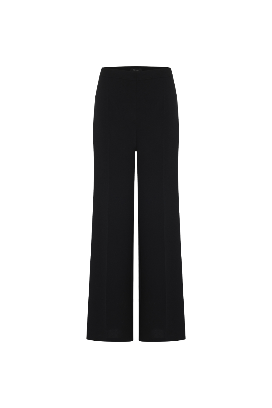 Düz Geniş Paça Pantolon Siyah - 5
