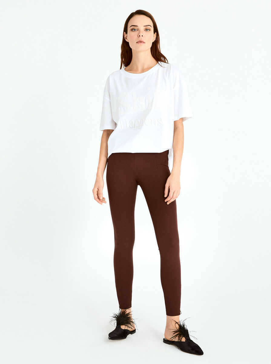  Skinny Kadın Pantolon Bordo - 1