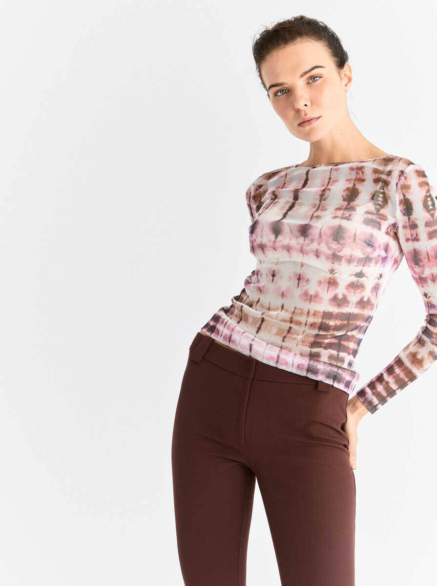  Skinny Kadın Pantolon Bordo - 3