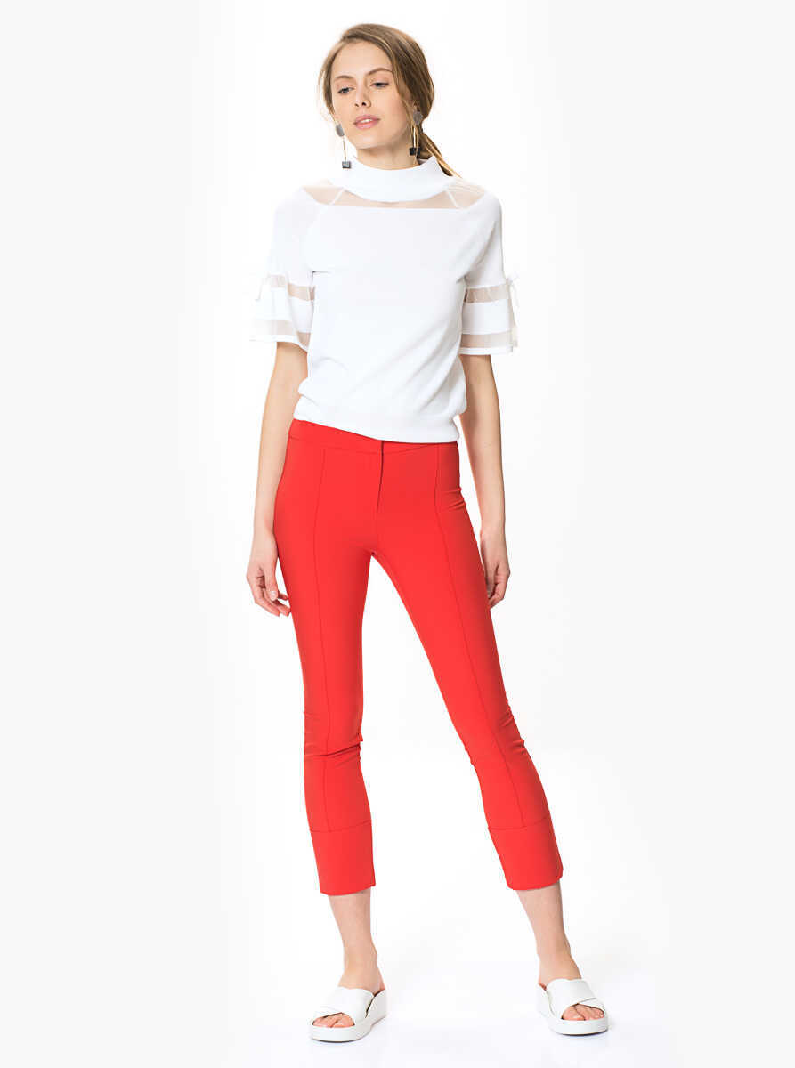 Skinny Kadın Pantolon Kırmızı
