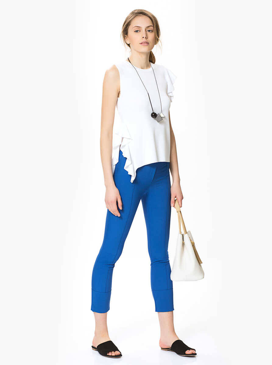 Skinny Kadın Pantolon Saks - 1