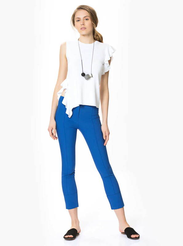 Skinny Kadın Pantolon Saks - 3