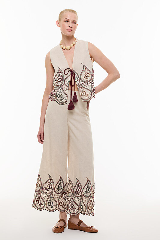 Brode Geniş Paça Pantolon Standart Renk - Roman (1)