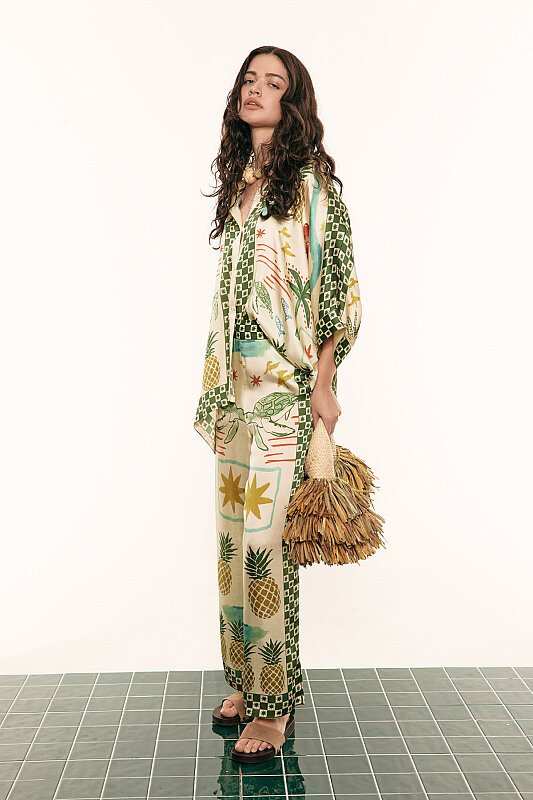 Yaz Temalı Pantolon Standart Renk - 4