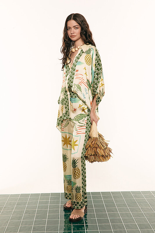 Yaz Temalı Pantolon Standart Renk - 5