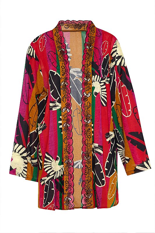Yakası Nakışlı Kimono Standart Renk - 3