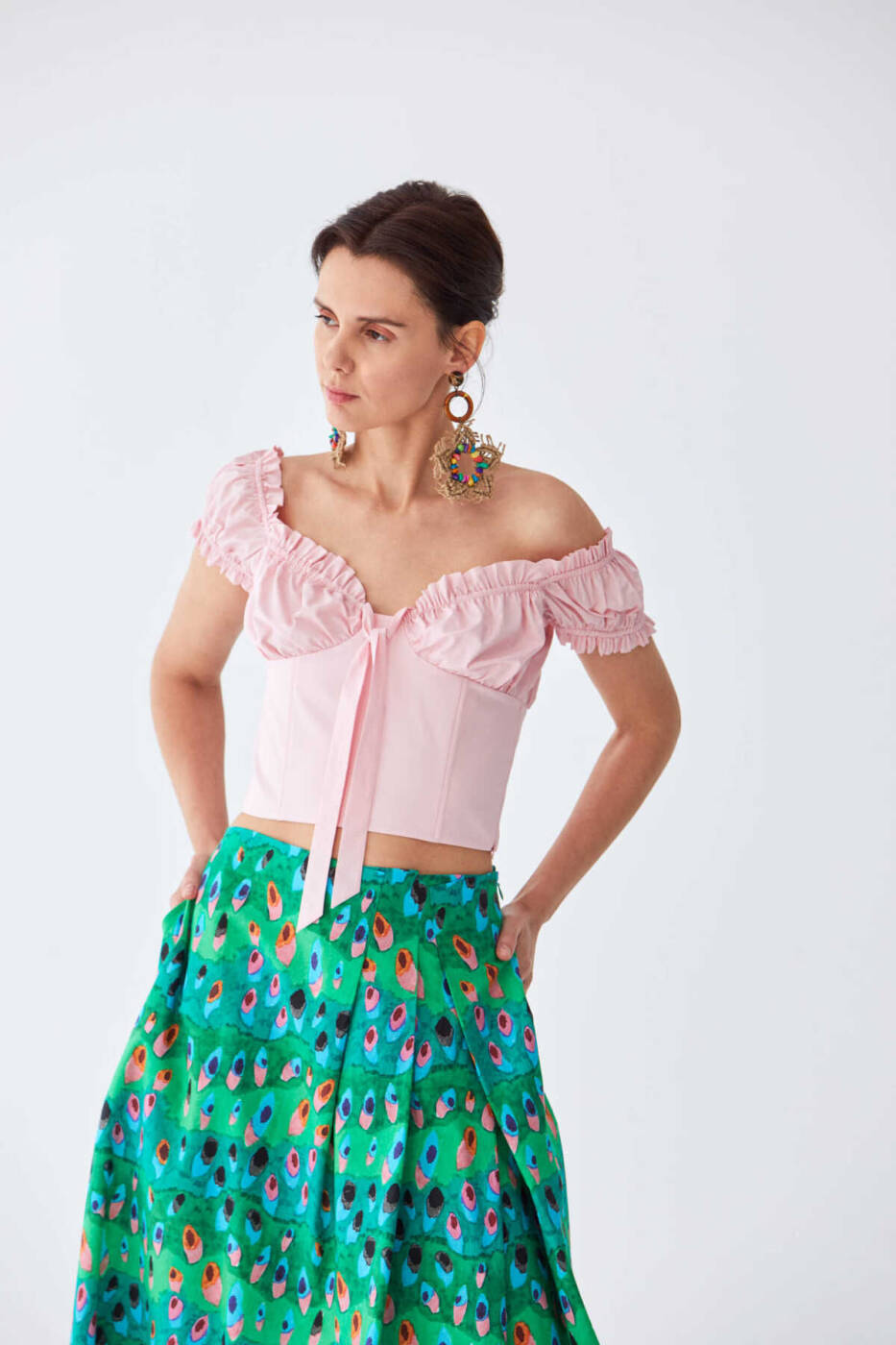 Straplez Bluz Toz Pembe - 3