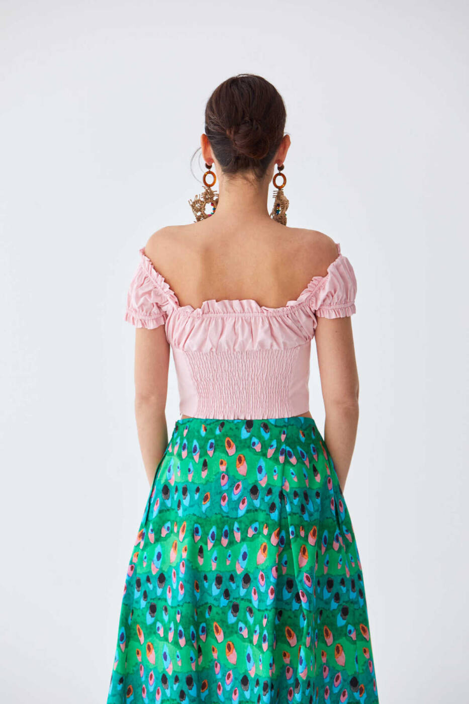Straplez Bluz Toz Pembe - 2
