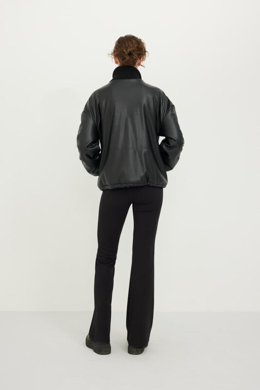  Leather Coat Black - Roman (1)