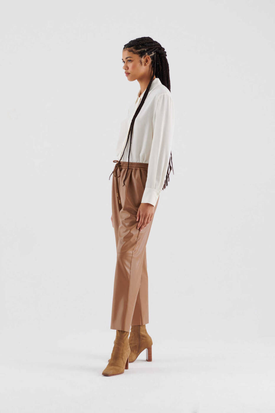  Suni Deri Pantolon Camel - 3