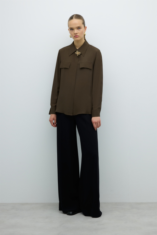 Süs Cep Kapaklı Gömlek Haki - 4