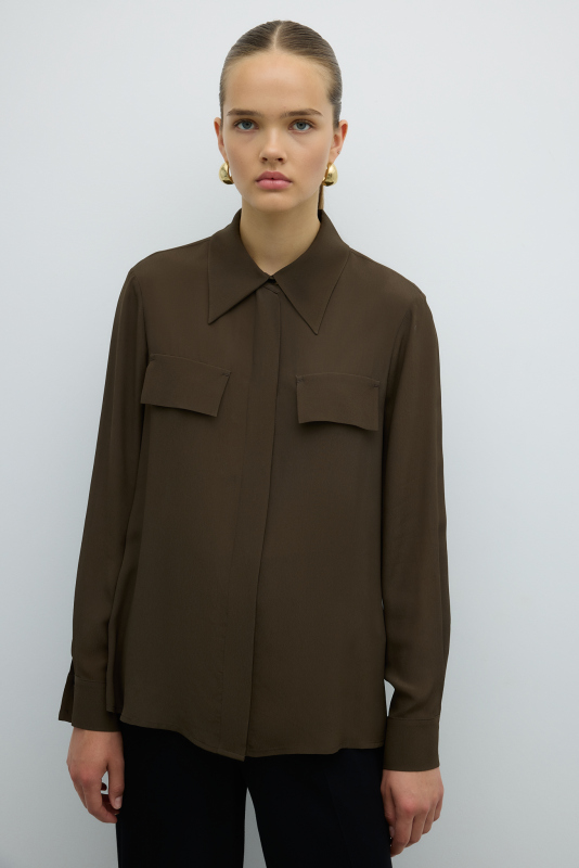 Süs Cep Kapaklı Gömlek Haki - 1