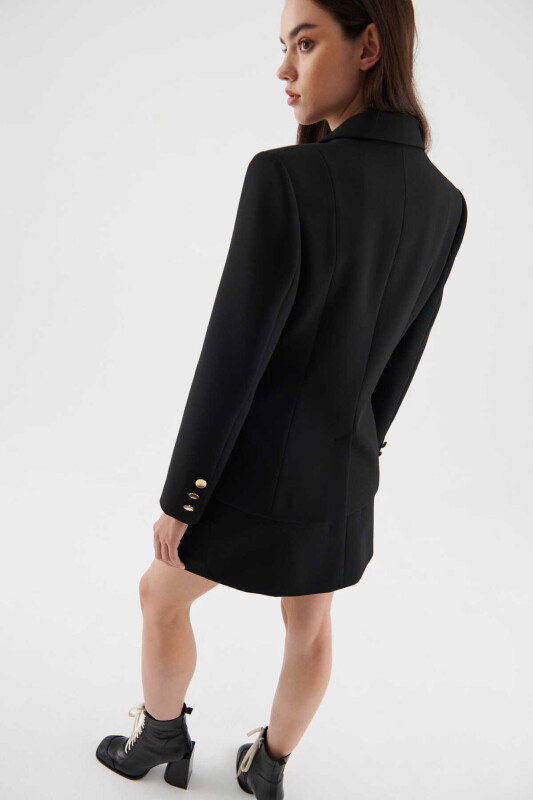 Tek Düğmeli Ceket Siyah - 2
