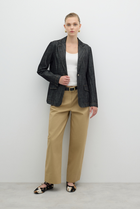 Tek Düğmeli Ceket Siyah - 3