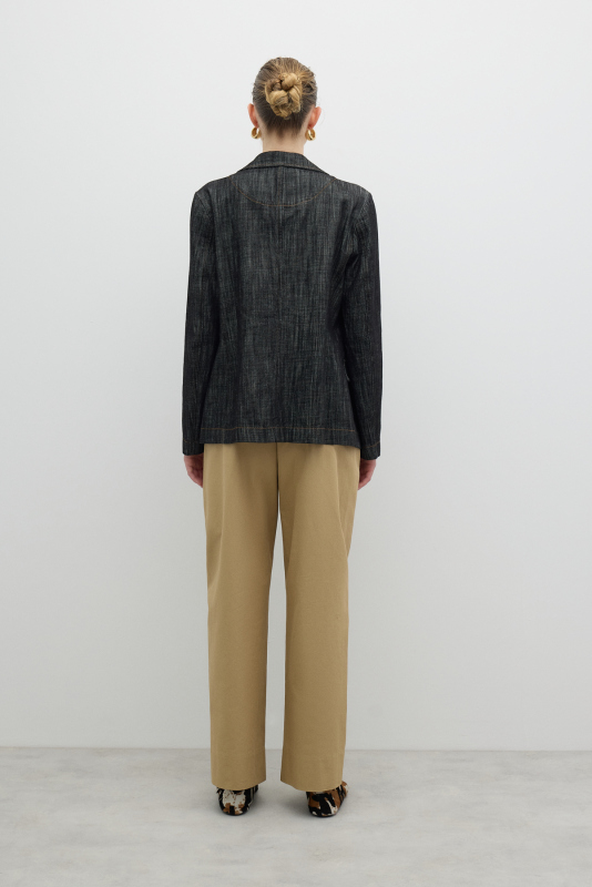 Tek Düğmeli Ceket Siyah - 2