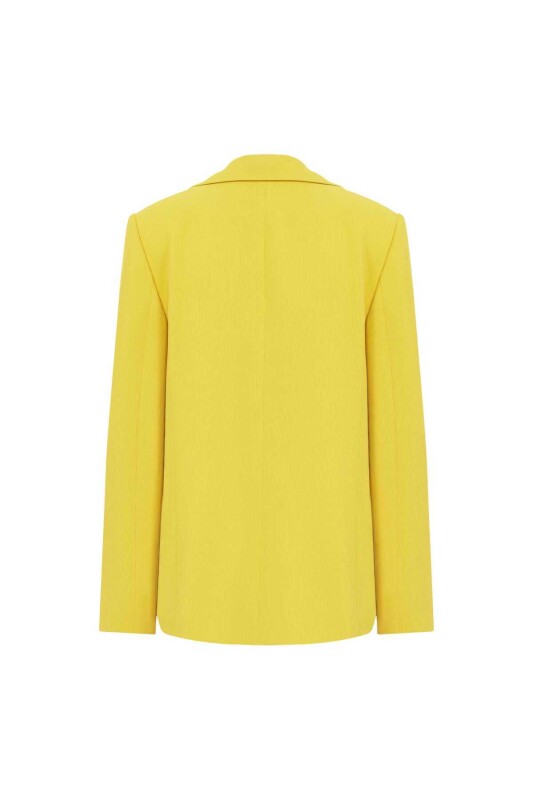  Tek Düğmeli Kadın Ceket Sarı - 5