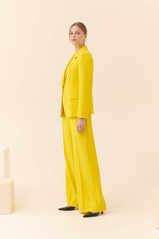  Tek Düğmeli Kadın Ceket Sarı - 2