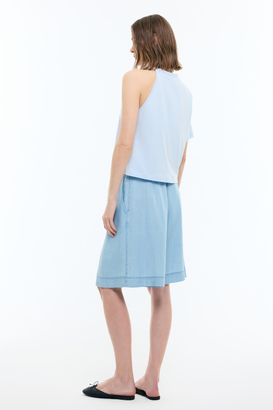 Tek Omuz T-shirt Mavi - Roman (1)