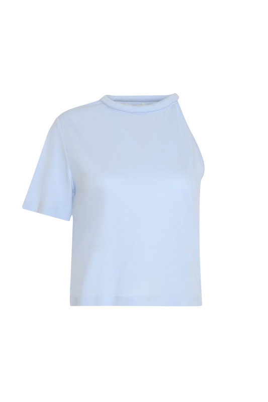 Tek Omuz T-shirt Mavi - 4