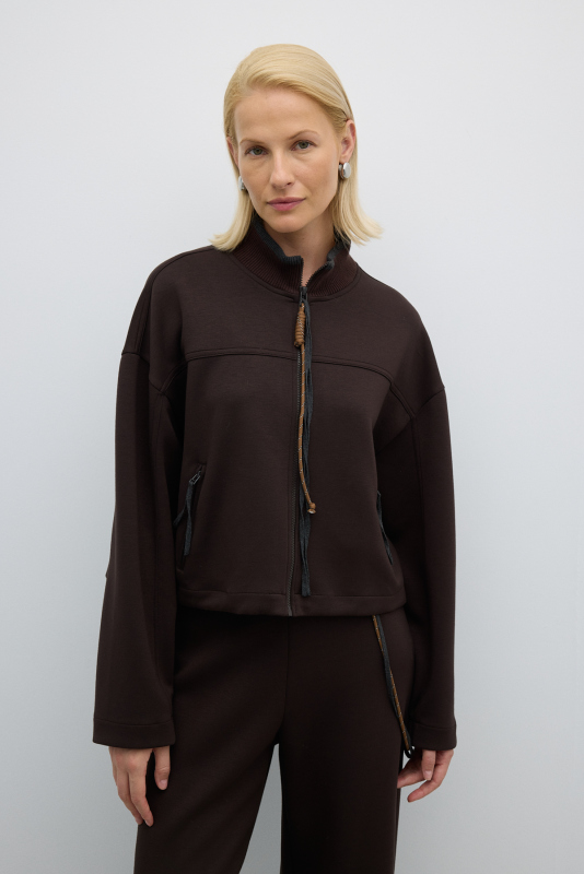 Tiktak ve Kordon Detaylı Mont Kahve - 4