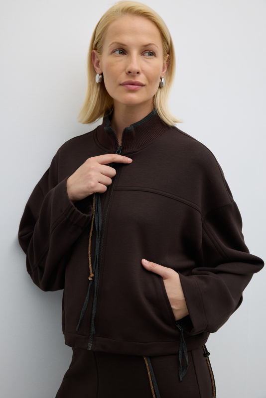 Tiktak ve Kordon Detaylı Mont Kahve - 6