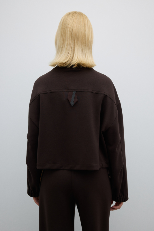 Tiktak ve Kordon Detaylı Mont Kahve - 2