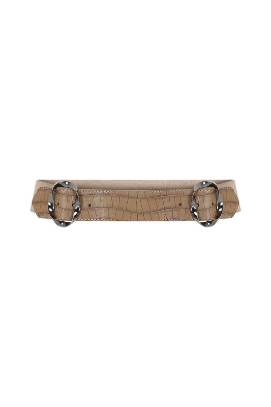  Womens Belt with Buckle Mink - 3