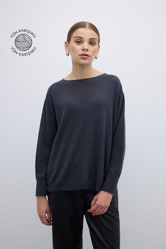 Yün Karışımlı Triko Antrasit - 1