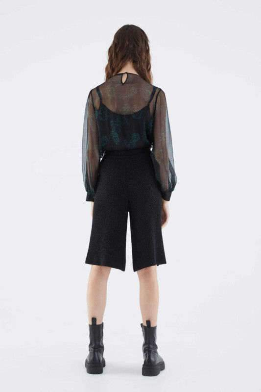  Triko Bermuda Kadın Pantolon Siyah - Roman (1)