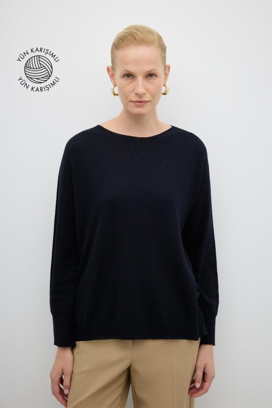 Yün Karışımlı Triko Siyah 