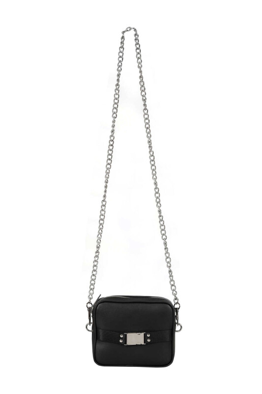  Womens Bag with Buckle Detail Black - Roman