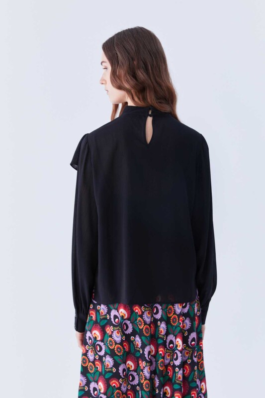 Flounce Blouse Black - Roman (1)