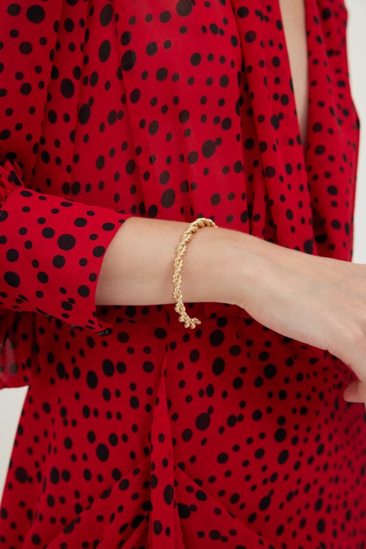  Shirring Pattern Gold Bracelet Original - Roman