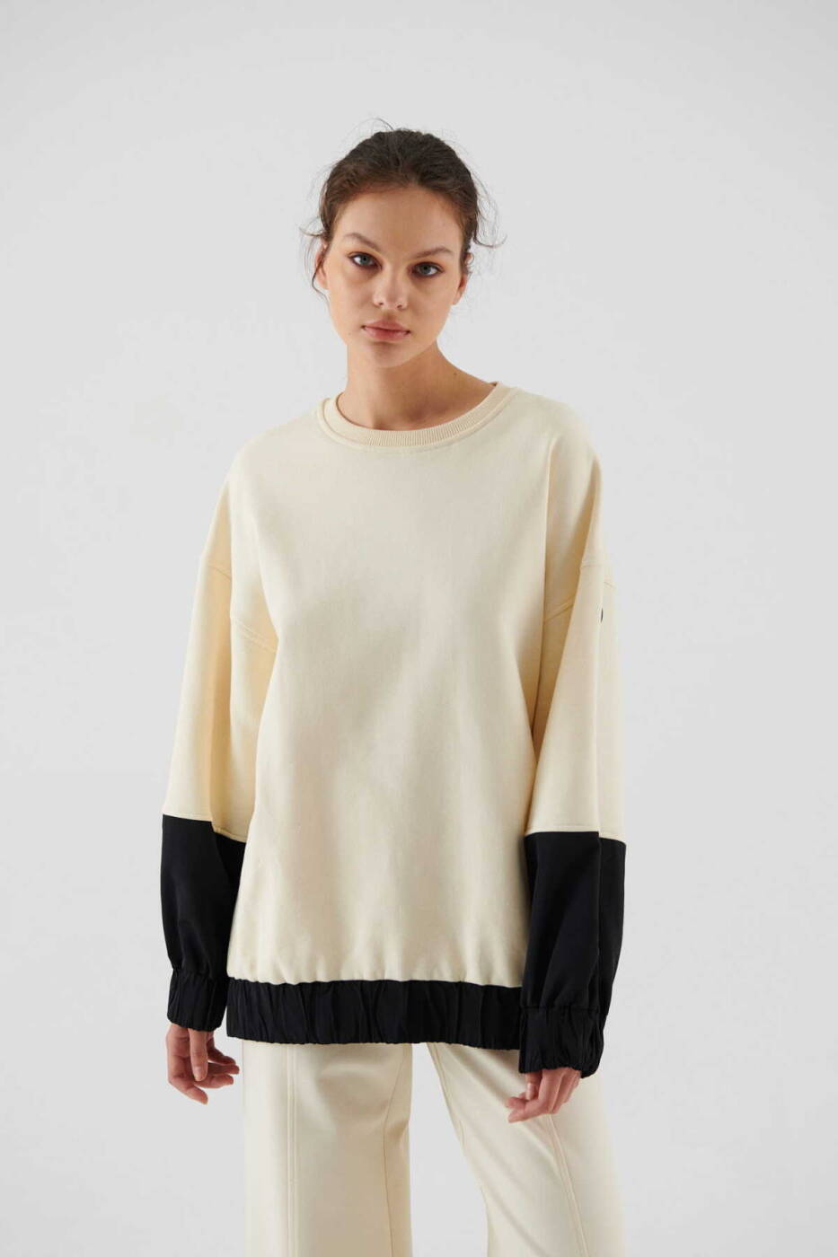 Kadın Sweatshirt Bej - 1