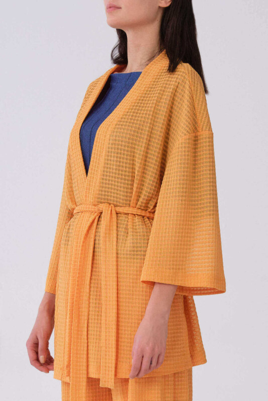 Kuşaklı Kimono Oranj - 3
