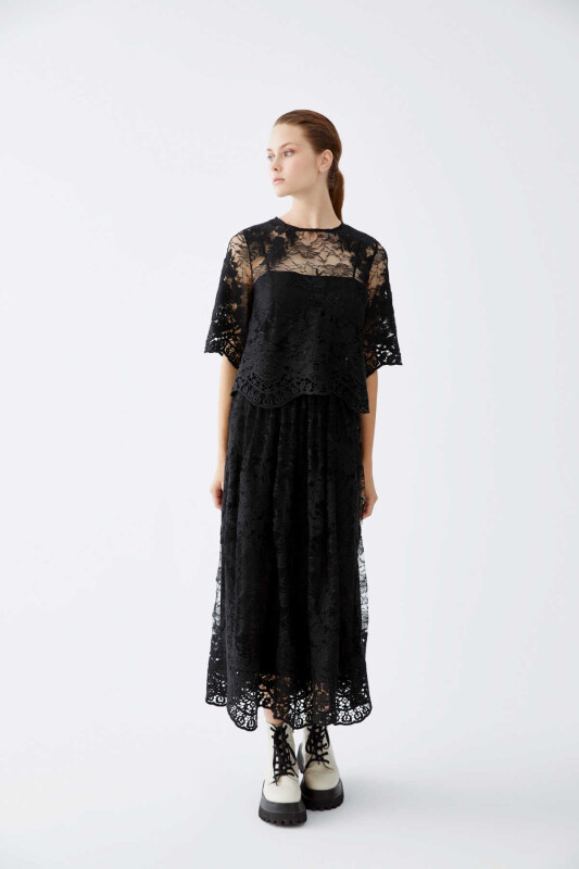  Lace Detailed Maxi Dress Original - Roman