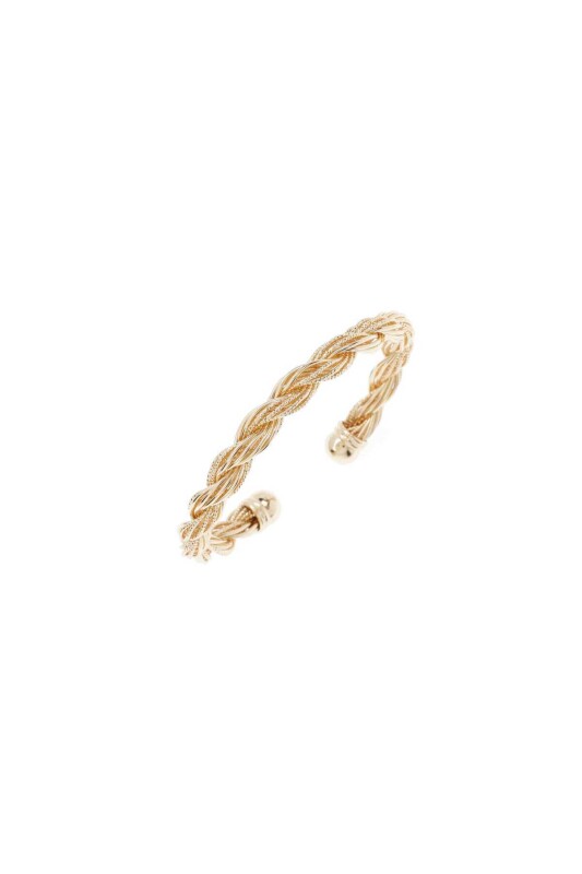 Örgü Desenli Gold Bileklik Standart Renk - 4