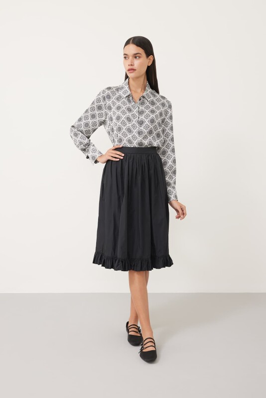 Taffeta Midi Dress Black - Roman