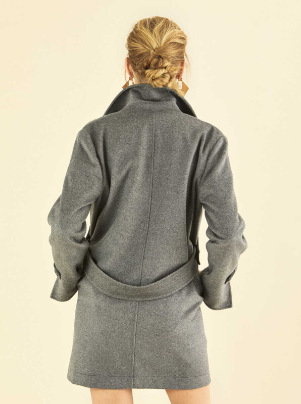 Belted Pocket Coat Grey - Roman (1)