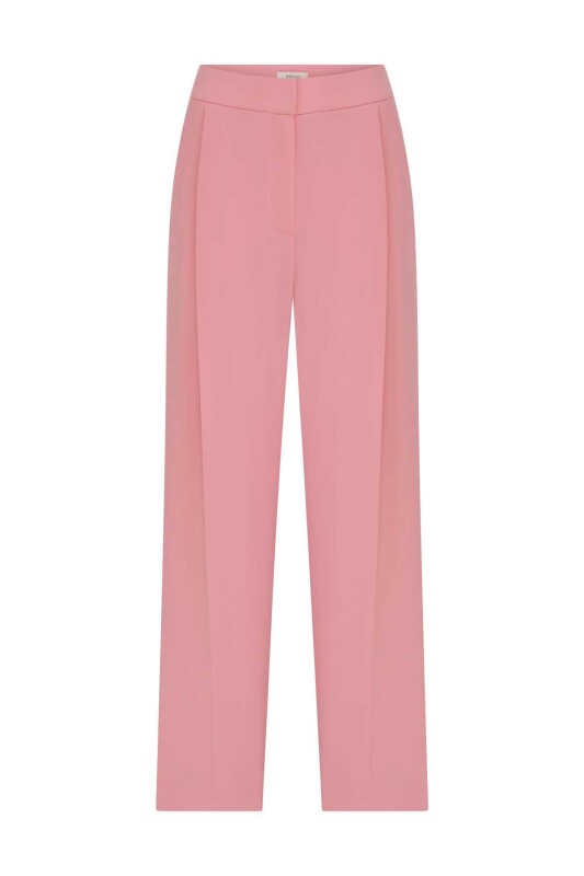  İpek Krep Havuç Kadın Pantolon Pembe - 3