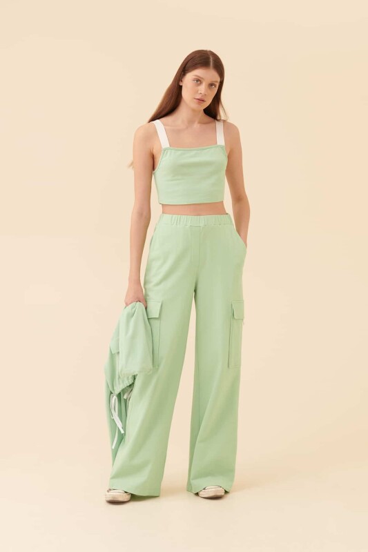 Askılı Crop Yeşil - Roman