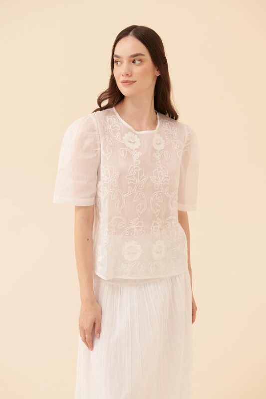 Short Sleeve Floral Blouse Original - Roman