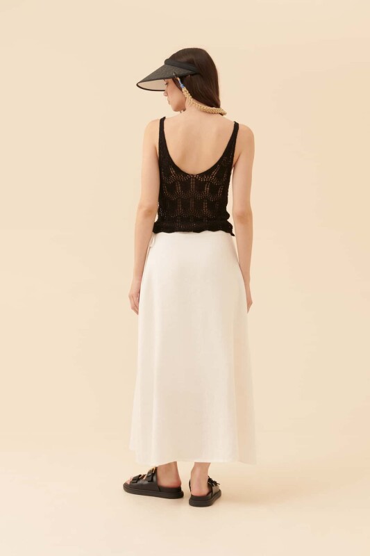 Open Neck Knit Blouse Black - Roman (1)