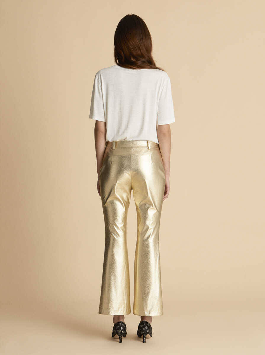 Kısa Paçalı Kadın Pantolon Gold - 2