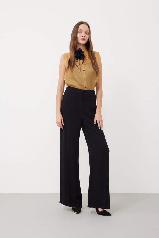Geniş Paça Pantolon Siyah - Roman