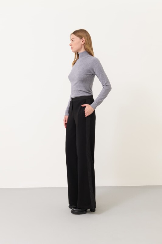 Geniş Paça Pantolon Siyah - 3