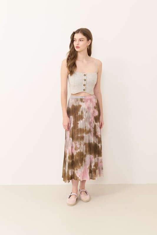 Batik Triko Etek Kahve-Pembe - Roman