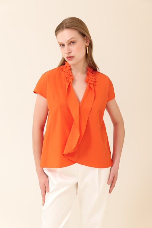 Taffeta Shirt Orange - Roman