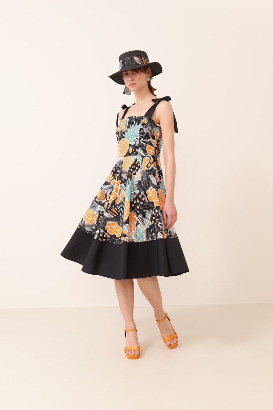 Midi Dress with Tie Shoulder Detail Original - Roman